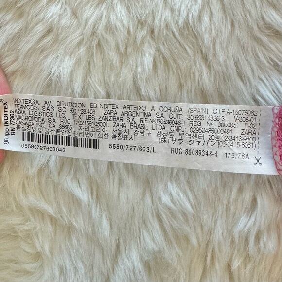 Zara Pink Ribbed High Waist Wide Leg Pull On Pants Large Side Slits - Picture 8 of 13